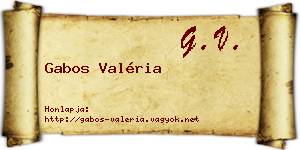 Gabos Valéria névjegykártya